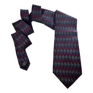 Paulo Gucci Necktie 100% Silk Hand Finished Classic Horse Bit Design Vintage